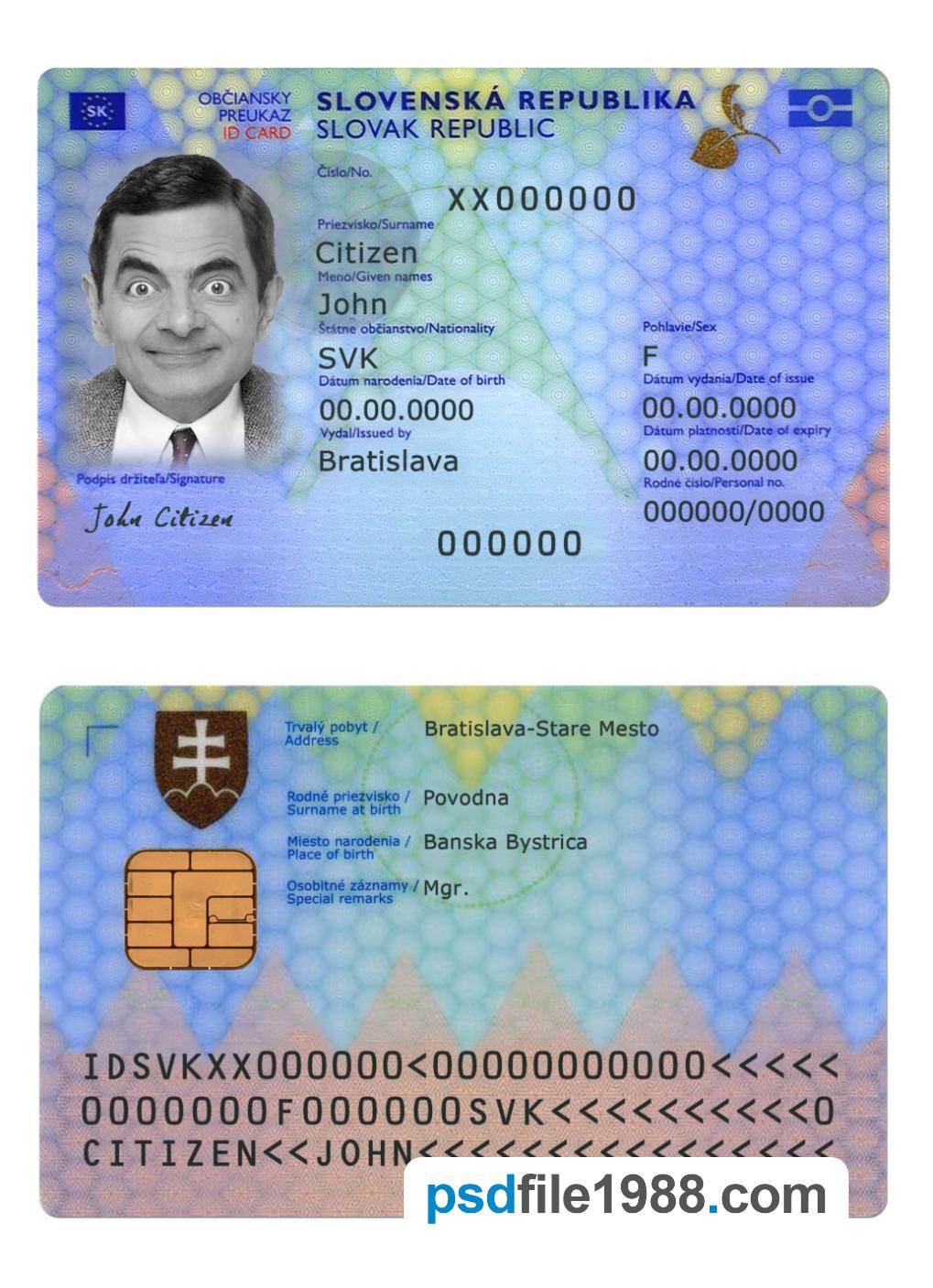 Slovakia ID Card 2022-Present
